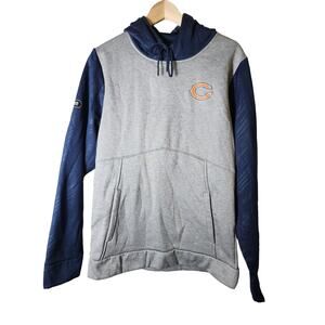 UNDER ARMOUR + CHICAGO BEARS Gray Blue Combine Hoodie Sweatshirt SZ M